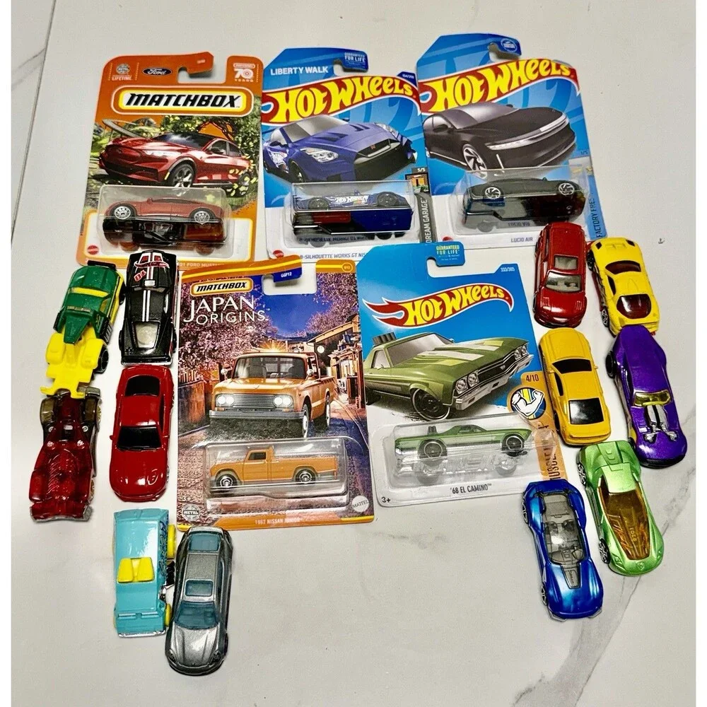 Hot Wheels Matchbox Lot of 15 Diecast Cars 5 Carded JDM Liberty Walk 10 Loose